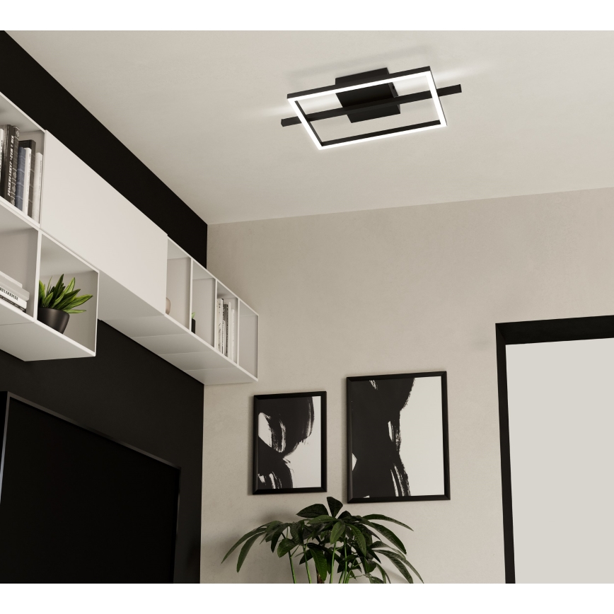 Eglo - LED RGBW Himmennettävä kattovalo LED/17W/230V 2700-6500K musta + kauko-ohjaus