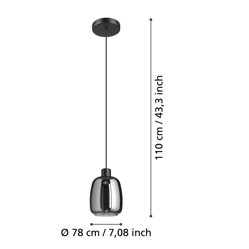 Eglo - LED RGBW Himmennettävä kattokruunu johdossa LED/3,7W/230V 2700-6500K musta ZigBee