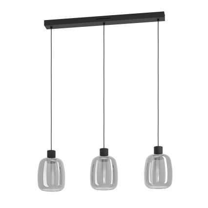 Eglo - LED RGBW Himmennettävä kattokruunu johdossa 3xLED/3,7W/230V 2700-6500K harmaa