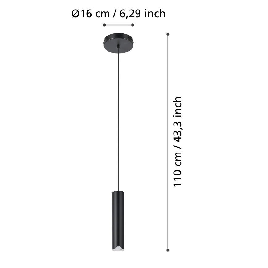 Eglo - LED RGBW Himmennettävä kattokruunu johdossa LED/3,7W/230V 2700-6500K musta