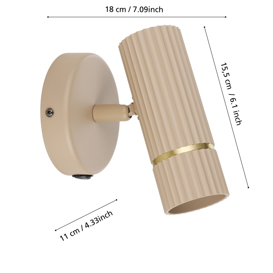 Eglo - LED-seinävalaisin 1xGU10/5W/230V 3000K beige