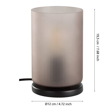 Eglo - Pöytävalaisin 1xE27/40W/230V harmaa