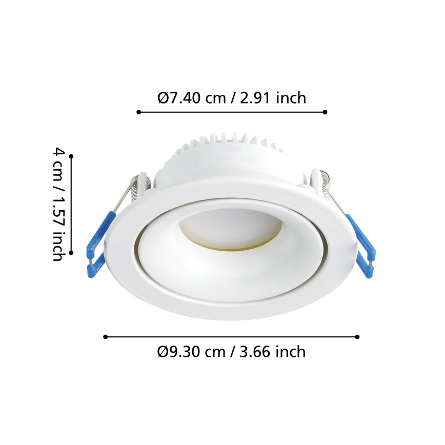 Eglo - LED Himmennettävä upotettava valo/4,9W/230V valkoinen