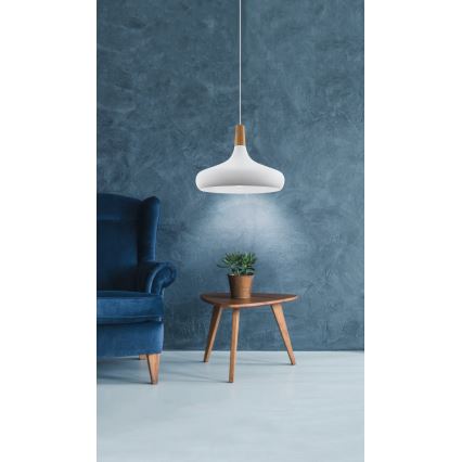 Eglo - Kattokruunu johdossa 1xE27/40W/230V halkaisija 40 cm valkoinen - FSC sertifioitu