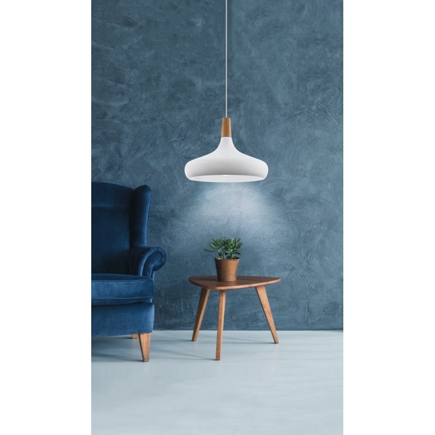 Eglo - Kattokruunu johdossa 1xE27/40W/230V halkaisija 40 cm valkoinen - FSC sertifioitu