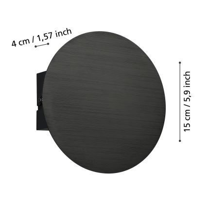 Eglo - LED-seinävalaisin LED/4W/230V 3000K musta