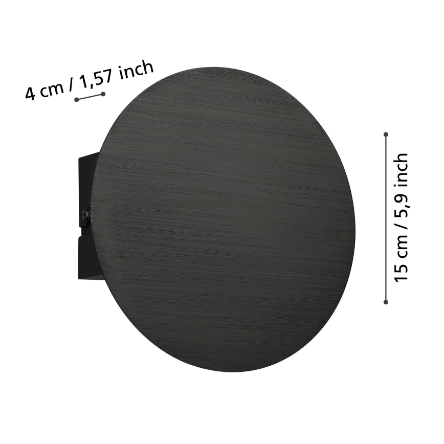 Eglo - LED-seinävalaisin LED/4W/230V 3000K musta