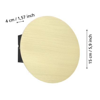 Eglo - LED-seinävalaisin LED/4W/230V 3000K kulta