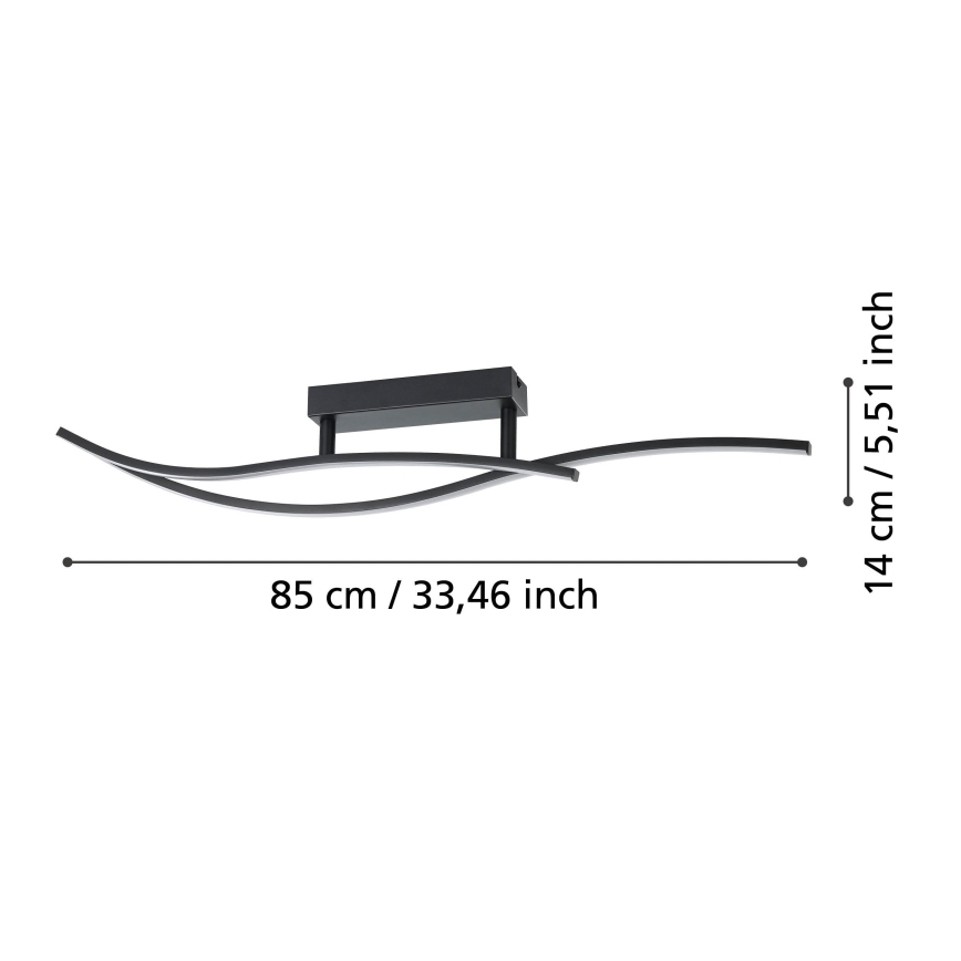 Eglo - LED-kattovalaisin LED/12W/230V 4000K musta