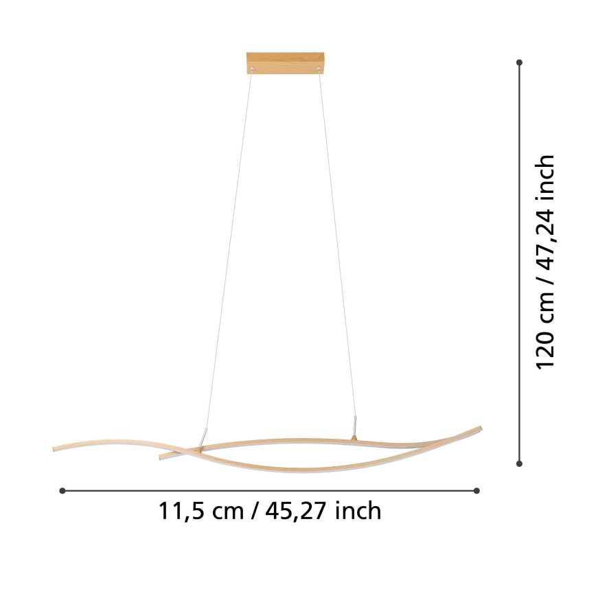 Eglo - LED-kattokruunu johdossa LED/20W/230V 4000K beige