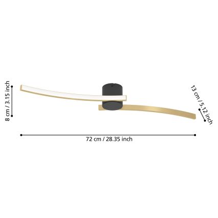 Eglo - LED-kattovalaisin LED/12W/230V 4000K kulta