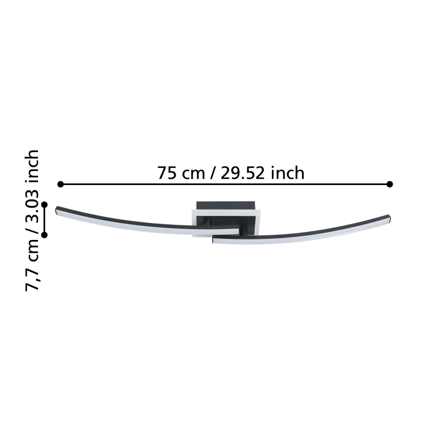 Eglo - LED-kattovalaisin LED/12W/230V 4000K musta