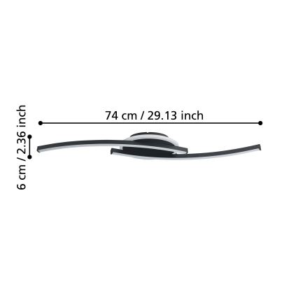 Eglo - LED-kattovalaisin LED/12W/230V 4000K musta
