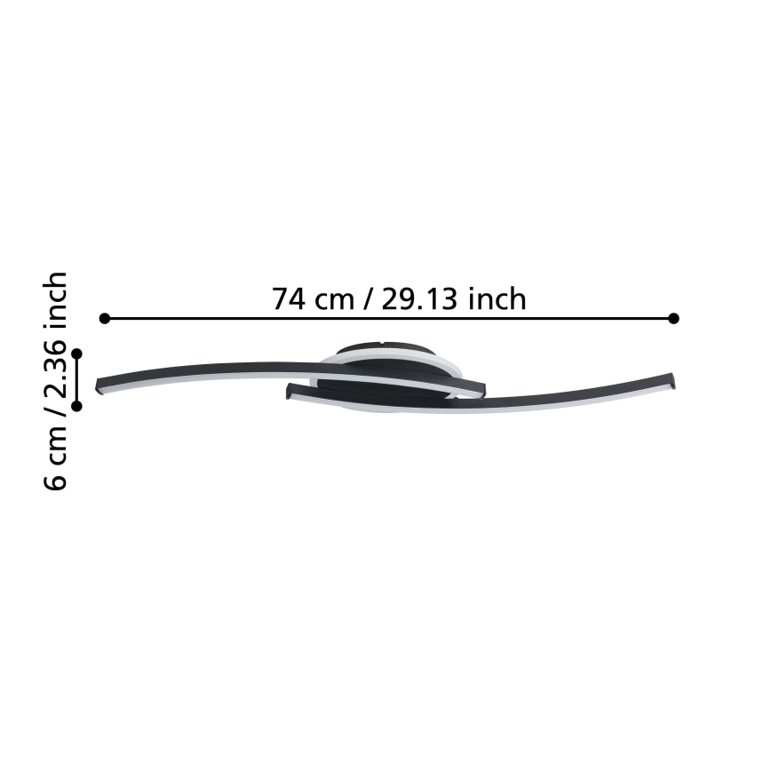 Eglo - LED-kattovalaisin LED/12W/230V 4000K musta