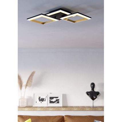 Eglo - Himmennettävä LED-kattovalaisin LED/20W/230V 4000K musta/kulta