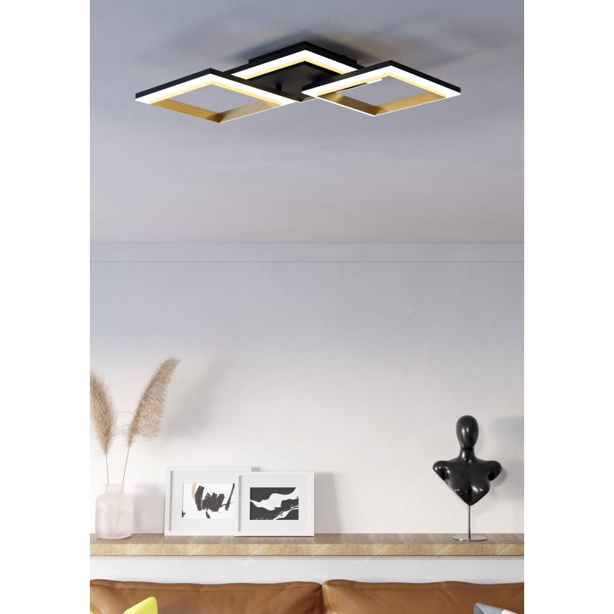 Eglo - Himmennettävä LED-kattovalaisin LED/20W/230V 4000K musta/kulta