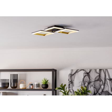 Eglo - Himmennettävä LED-kattovalaisin LED/20W/230V 4000K musta/kulta