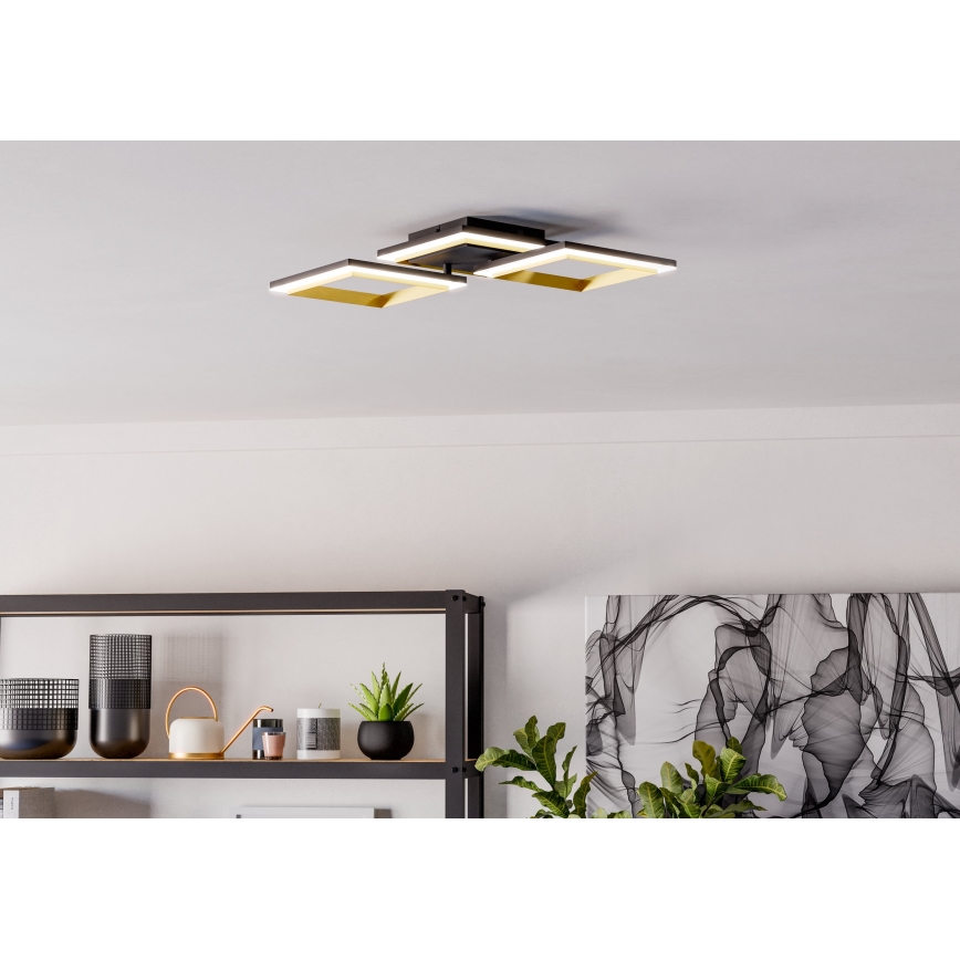 Eglo - Himmennettävä LED-kattovalaisin LED/20W/230V 4000K musta/kulta