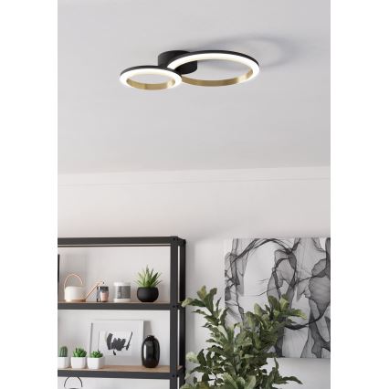 Eglo - Himmennettävä LED-kattovalaisin LED/12W/230V 4000K musta/kulta