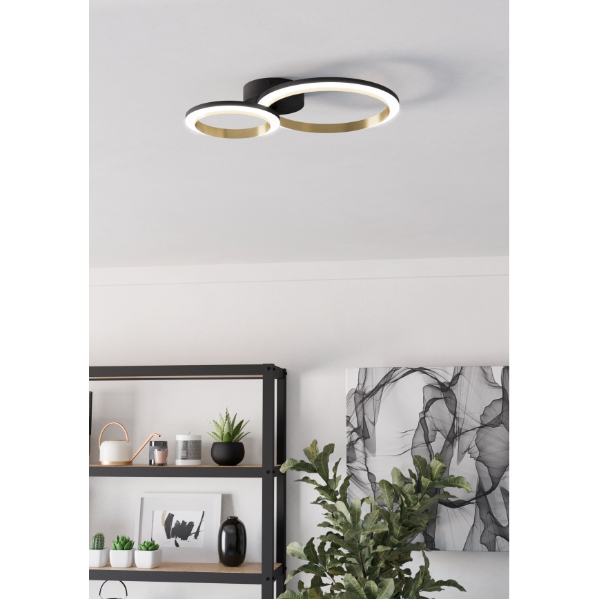 Eglo - Himmennettävä LED-kattovalaisin LED/12W/230V 4000K musta/kulta