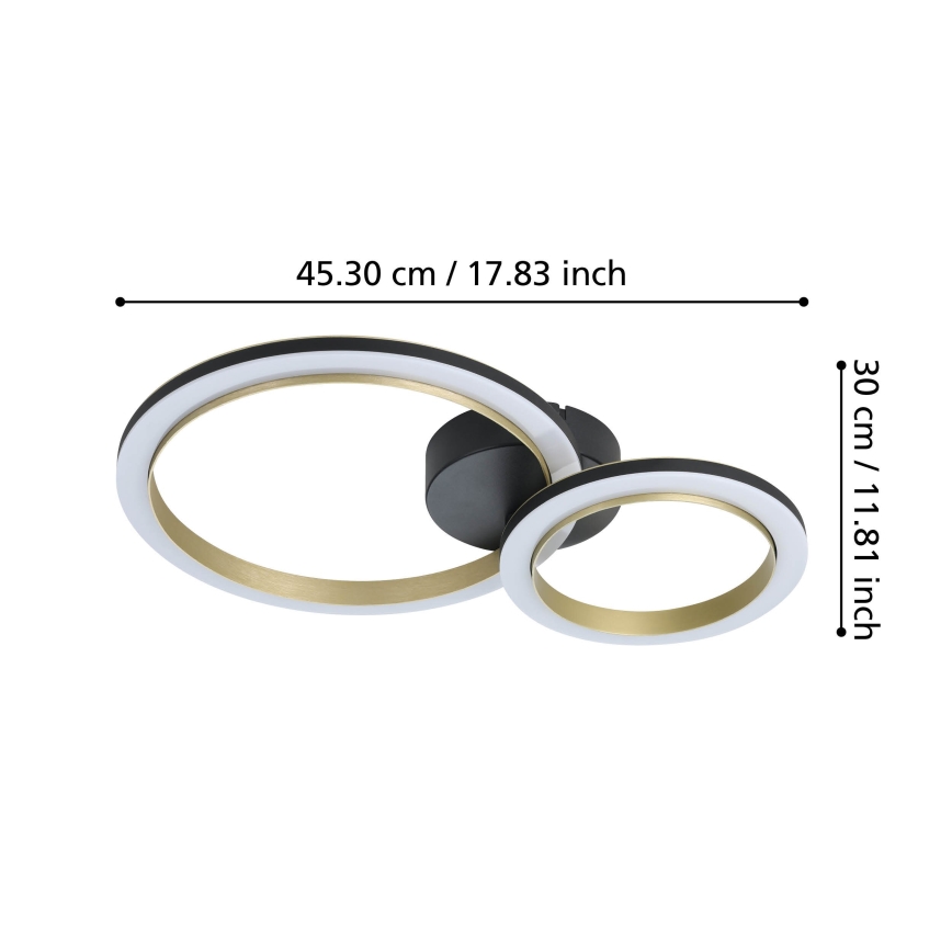 Eglo - Himmennettävä LED-kattovalaisin LED/12W/230V 4000K musta/kulta