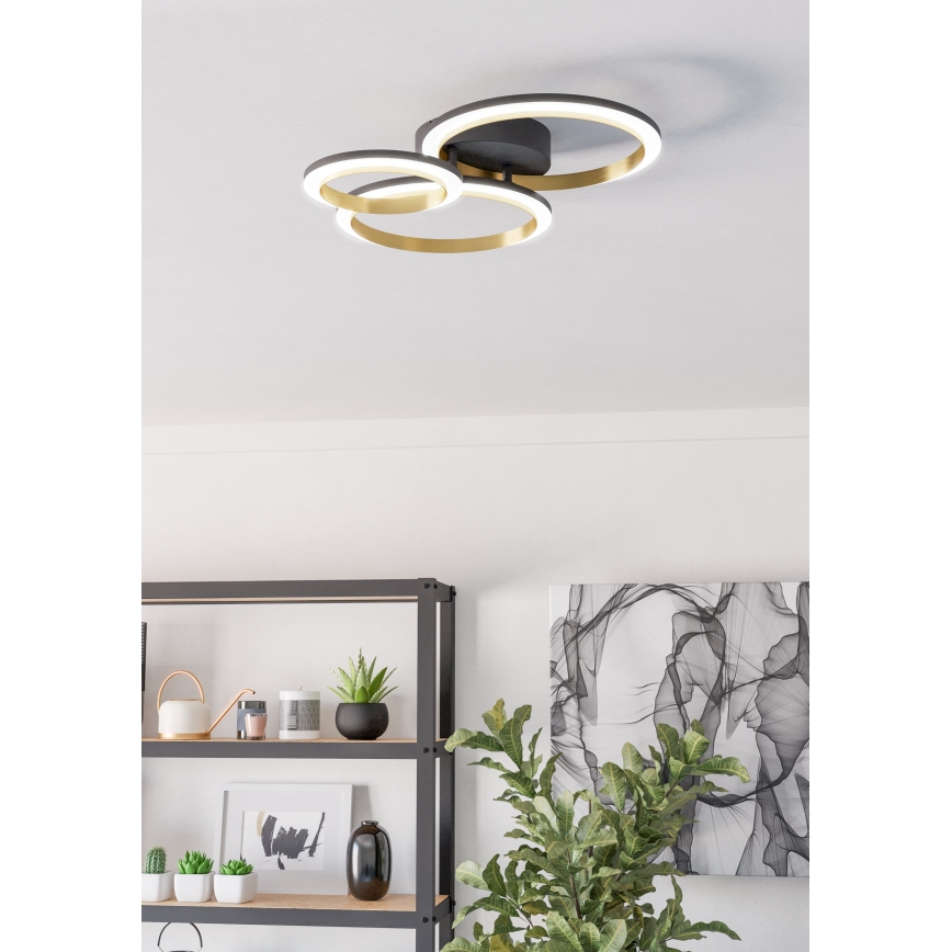 Eglo - Himmennettävä LED-kattovalaisin LED/20W/230V 4000K musta/kulta