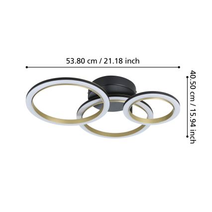 Eglo - Himmennettävä LED-kattovalaisin LED/20W/230V 4000K musta/kulta