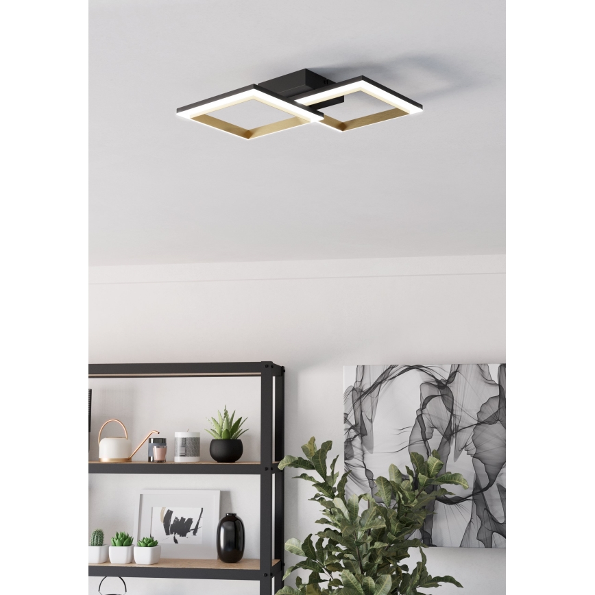 Eglo - Himmennettävä LED-kattovalaisin LED/18,4W/230V 4000K musta/kulta