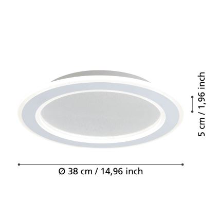 Eglo - Himmennettävä LED-kattovalaisin LED/20W/230V 2700-6500K valkoinen + kauko-ohjaus