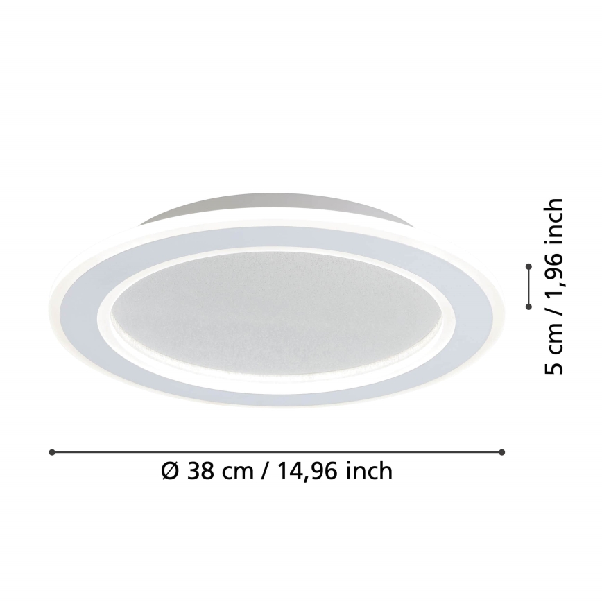 Eglo - Himmennettävä LED-kattovalaisin LED/20W/230V 2700-6500K valkoinen + kauko-ohjaus