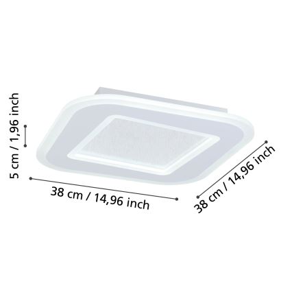 Eglo - Himmennettävä LED-kattovalaisin LED/20W/230V 2700-6500K valkoinen + kauko-ohjaus