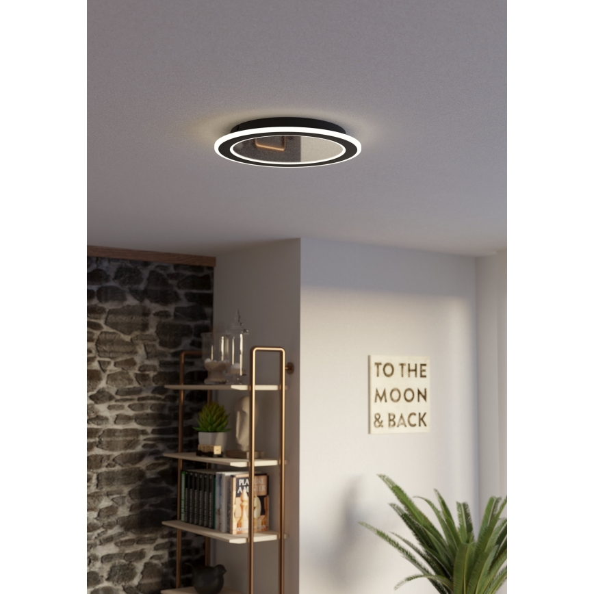 Eglo - Himmennettävä LED-kattovalaisin LED/20W/230V 2700-6500K musta + kauko-ohjaus