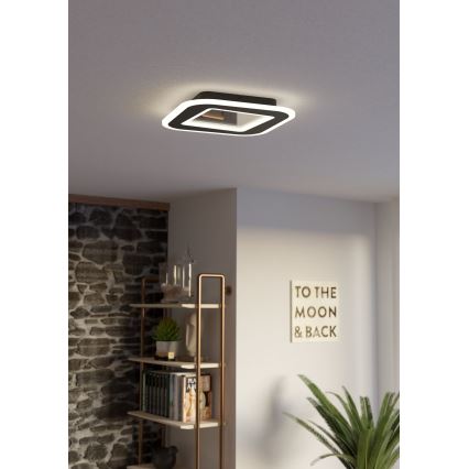 Eglo - Himmennettävä LED-kattovalaisin LED/20W/230V 2700-6500K musta + kauko-ohjaus