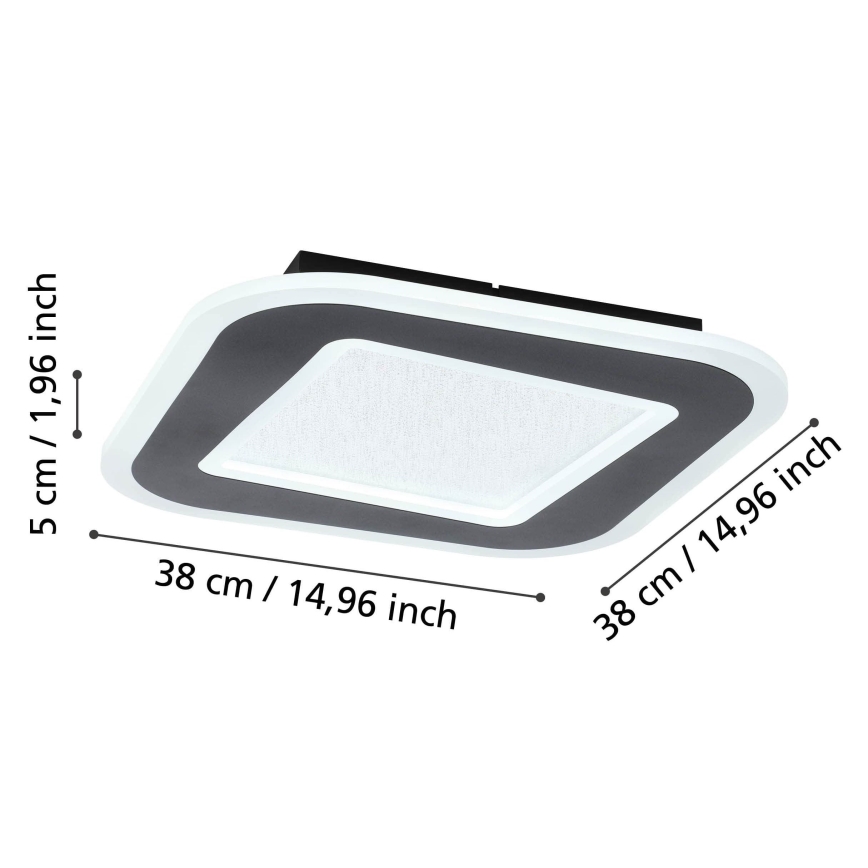Eglo - Himmennettävä LED-kattovalaisin LED/20W/230V 2700-6500K musta + kauko-ohjaus