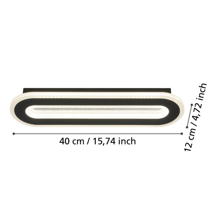 Eglo - LED-seinävalaisin LED/12W/230V 4000K musta