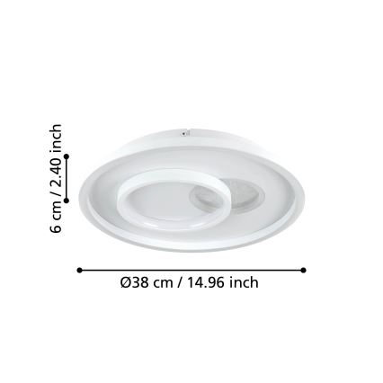 Eglo - LED-kattovalaisin 1xLED/14W/230V + 1xLED/8,5W halkaisija 38 cm valkoinen