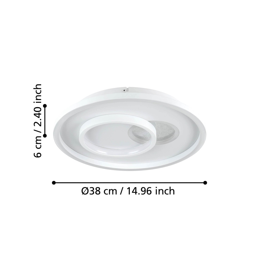 Eglo - LED-kattovalaisin 1xLED/14W/230V + 1xLED/8,5W halkaisija 38 cm valkoinen
