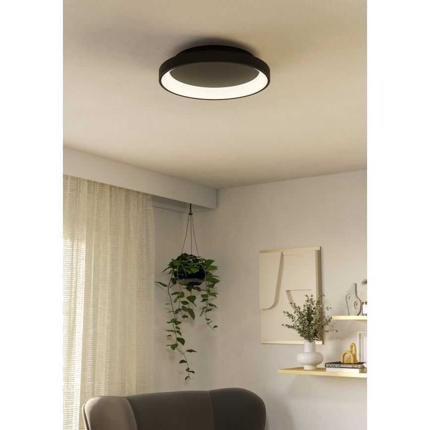 Eglo - Himmennettävä LED-kattovalaisin LED/12W/230V 2700-6500K musta + kauko-ohjaus