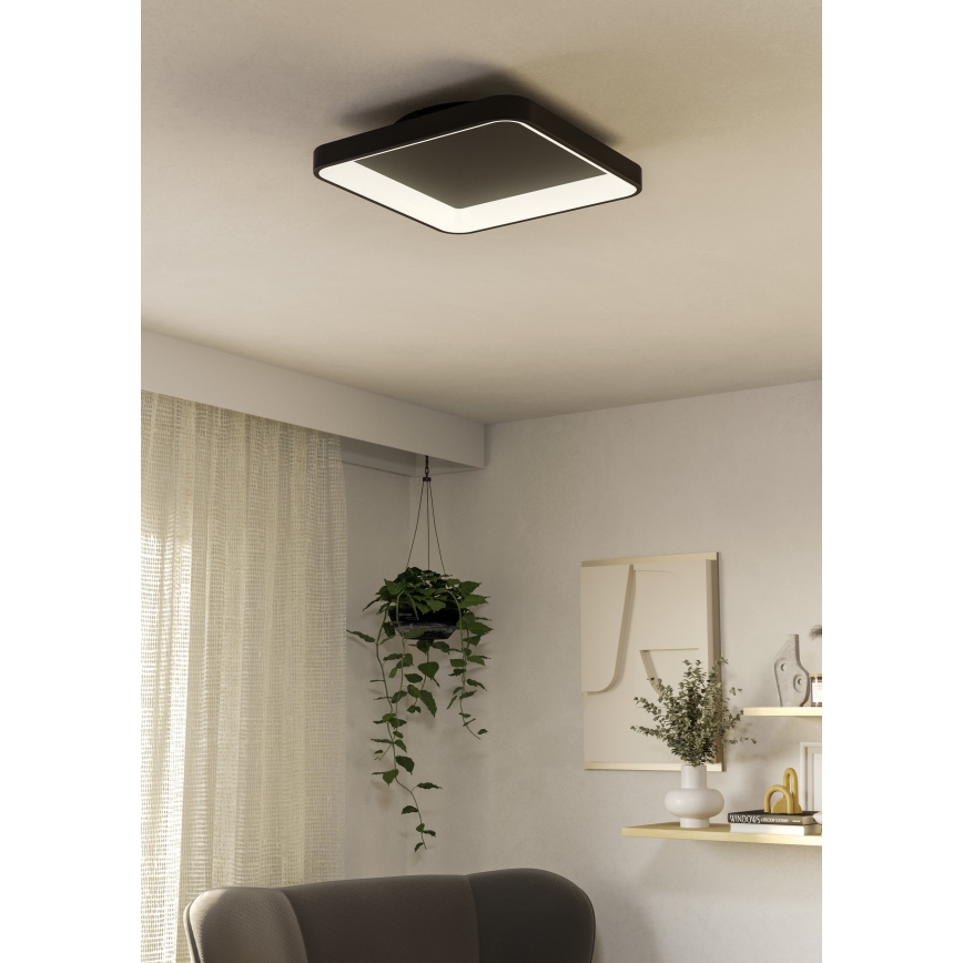 Eglo - Himmennettävä LED-kattovalaisin LED/12W/230V 2700-6500K musta + kauko-ohjaus