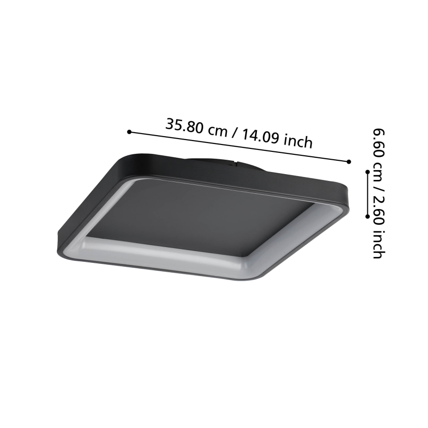 Eglo - Himmennettävä LED-kattovalaisin LED/12W/230V 2700-6500K musta + kauko-ohjaus
