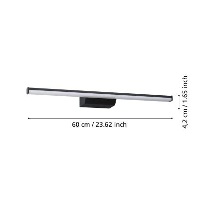 Eglo - LED RGBW Himmennettävä kylpyhuone Peilivalaistus LED/12W/230V 2700-6500K IP44 musta
