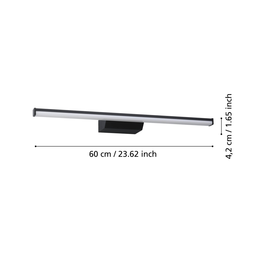 Eglo - LED RGBW Himmennettävä kylpyhuone Peilivalaistus LED/12W/230V 2700-6500K IP44 musta