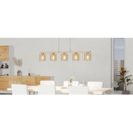 Eglo - Riippuvalaisin vaijerilla 5xE27/28W/230V