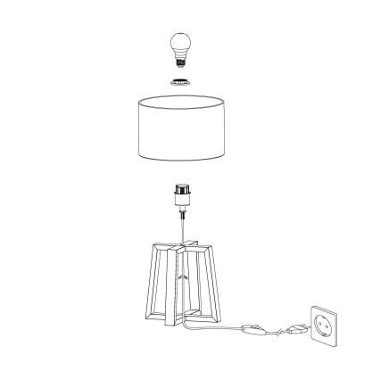 Eglo - Pöytälamppu 1xE27/60W/230V