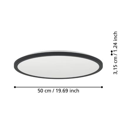 Eglo - LED-ulkokattovalaisin LED/16,8W/230V 2700/4000/6500K halkaisija 50 cm IP44 musta