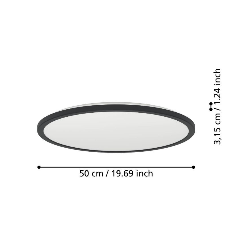 Eglo - LED-ulkokattovalaisin LED/16,8W/230V 2700/4000/6500K halkaisija 50 cm IP44 musta