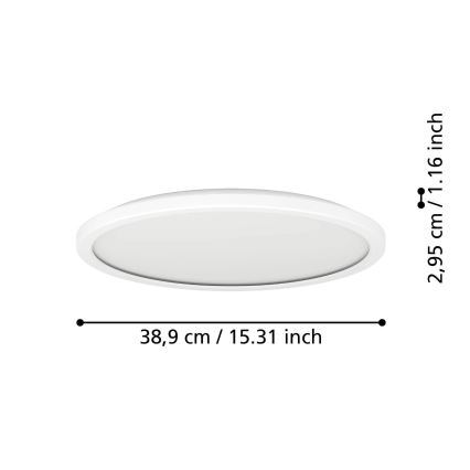 Eglo - LED-kylpyhuoneen kattovalaisin LED/18,5W/230V 2700/4000/6500K halkaisija 38,9 cm IP44 valkoinen