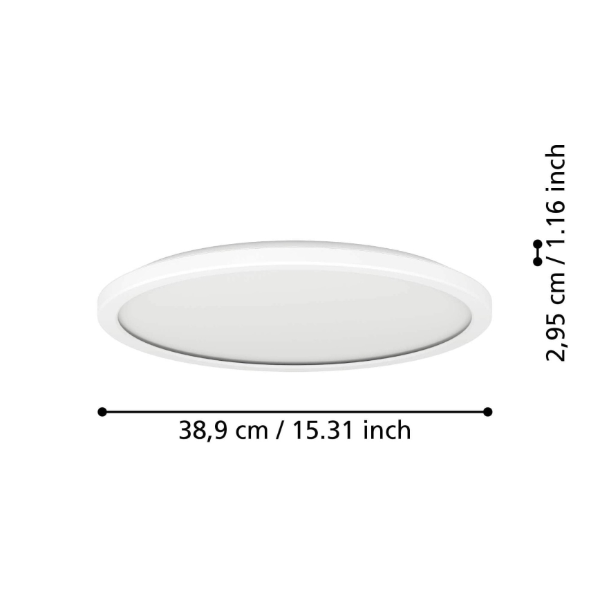 Eglo - LED-ulkokattovalaisin LED/18,5W/230V 2700/4000/6500K halkaisija 38,9 cm IP44 valkoinen