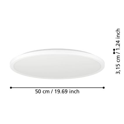 Eglo - LED-ulkokattovalaisin LED/16,8W/230V 2700/4000/6500K halkaisija 50 cm IP44 valkoinen