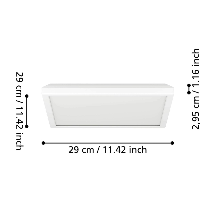 Eglo - LED-ulkokattovalaisin LED/13,4W/230V 2700/4000/6500K 29x29 cm IP44 valkoinen